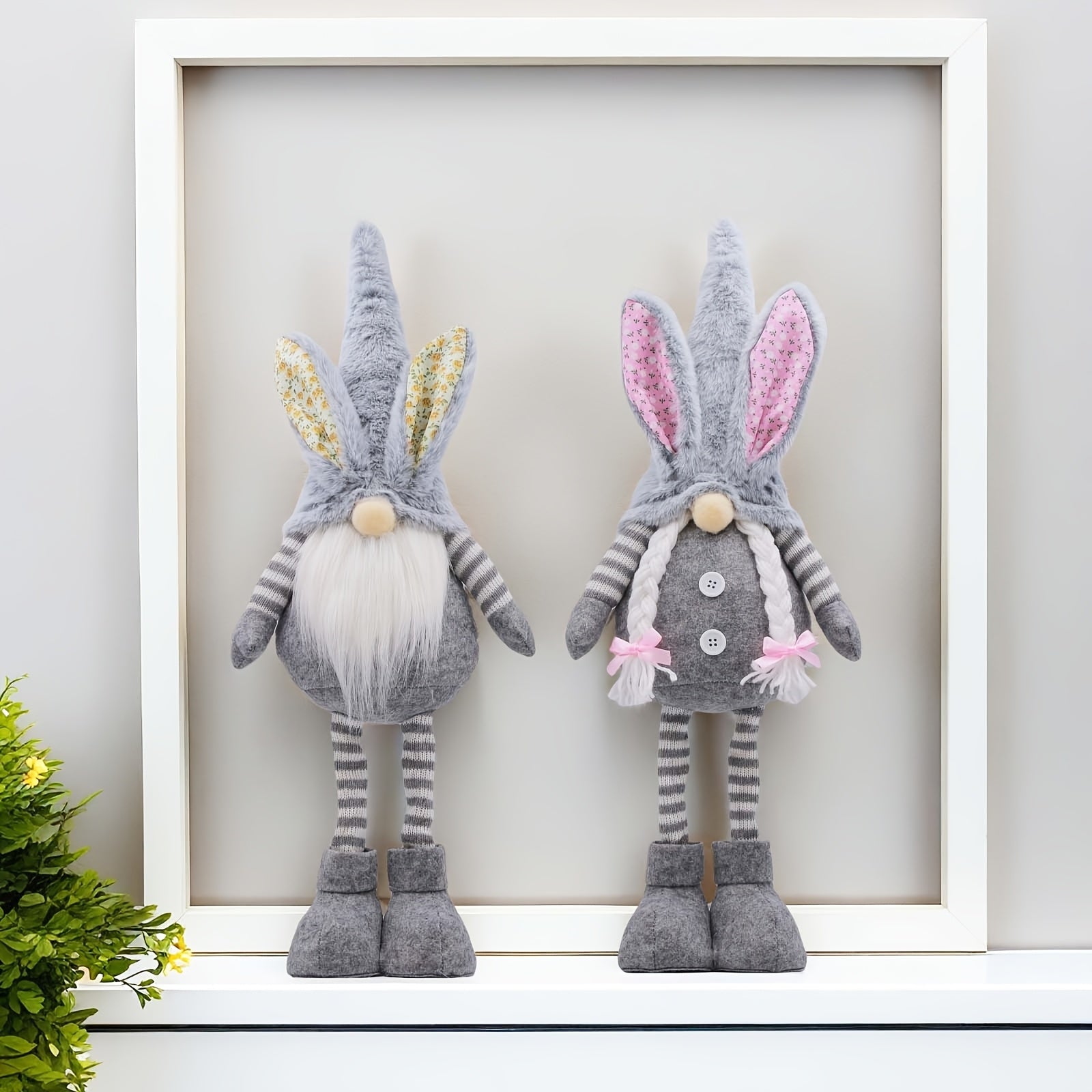 Standing Easter Bunny Gnome Plush Figurine