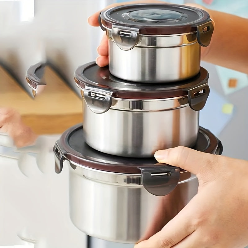 Stainless Steel Food Storage Containers Set (3Pcs)