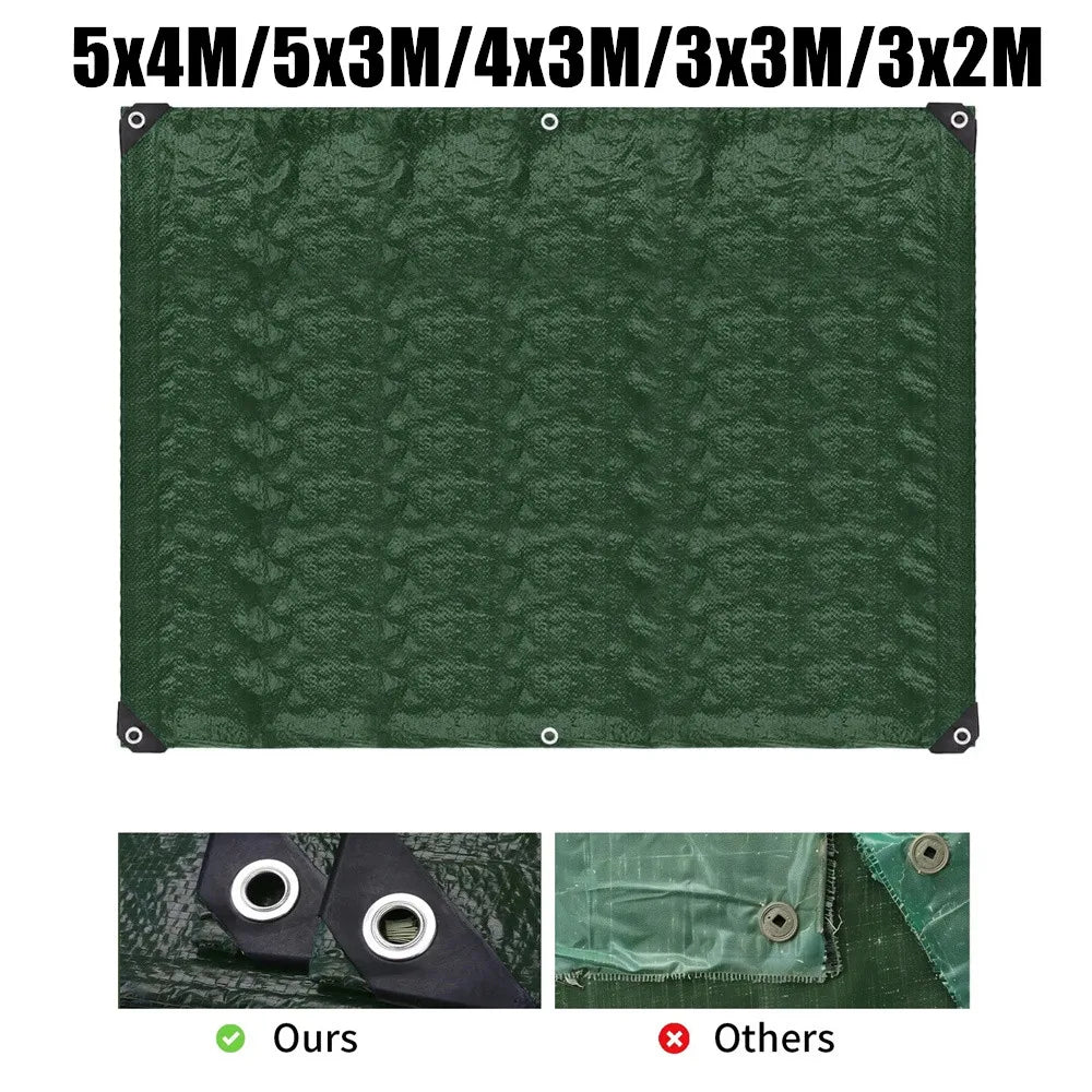Large Waterproof Camping Tarp Outdoor Sun Shelter (Green)