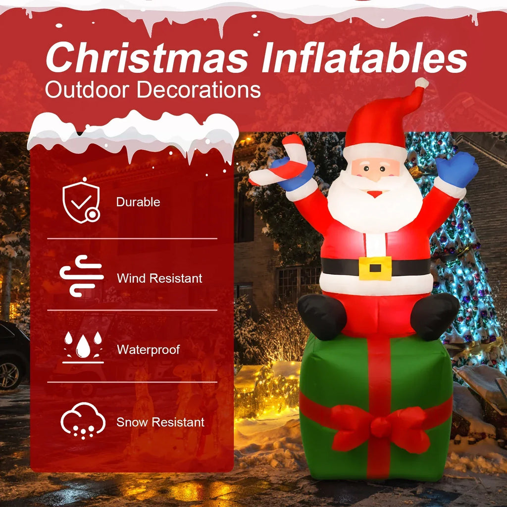 Lighted Inflatable Santa Claus With Led Lights