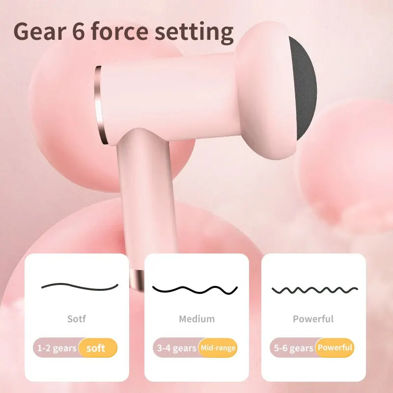 6-Speed Rechargeable Mini Massage Gun Fat-Reducing, Relaxation Tool Pink