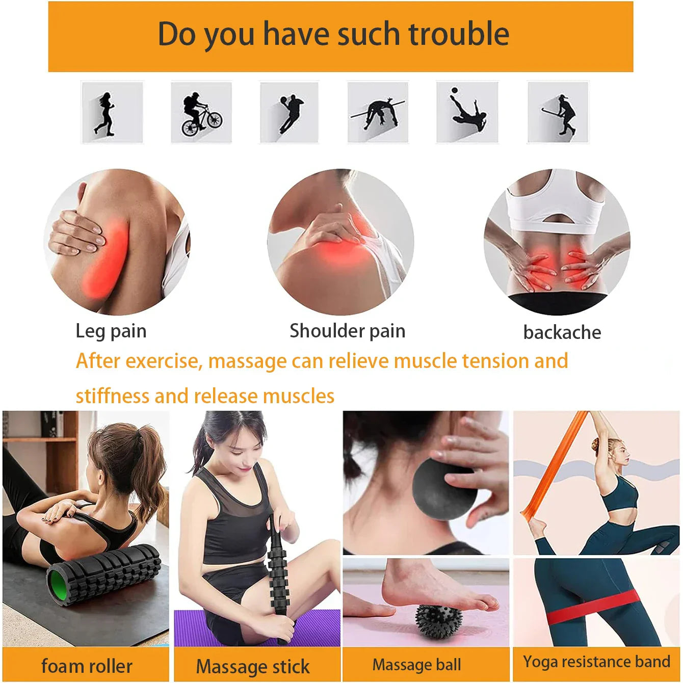6-In-1 Yoga Training Set Foam Roller