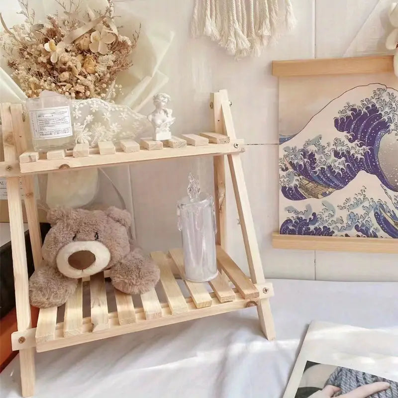 Clutter-Free and Chic: Wooden 2-Tiers Desktop Organizer Shelves