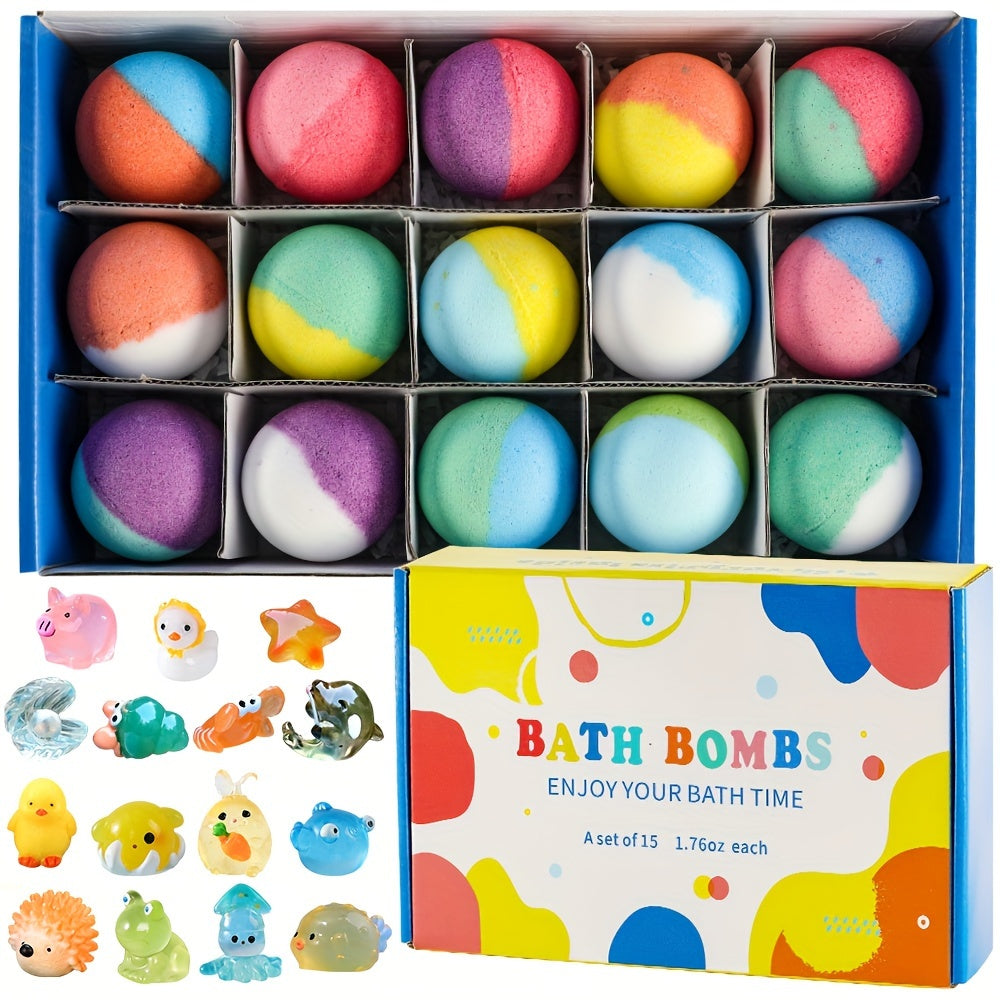 Surprise Toy Bath Bombs for Kids (15-Pack)