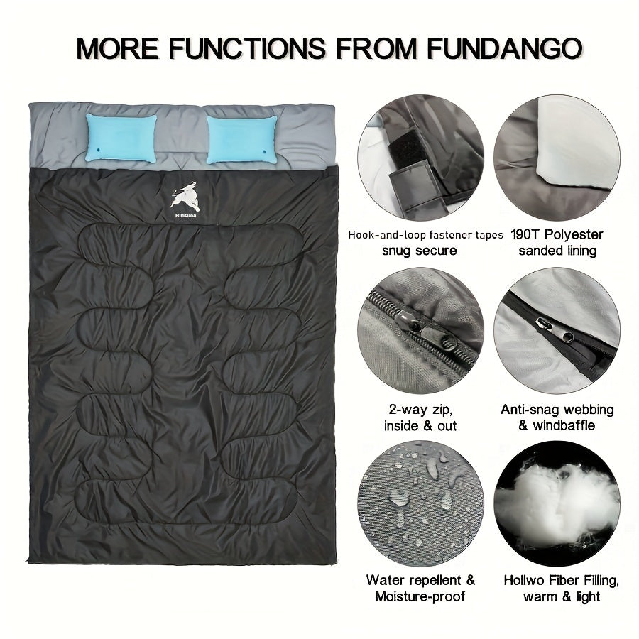 Double Sleeping Bag with Pillows (4 Season)