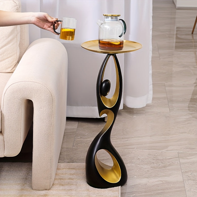 Resin Abstract Floor Sculpture with Tray