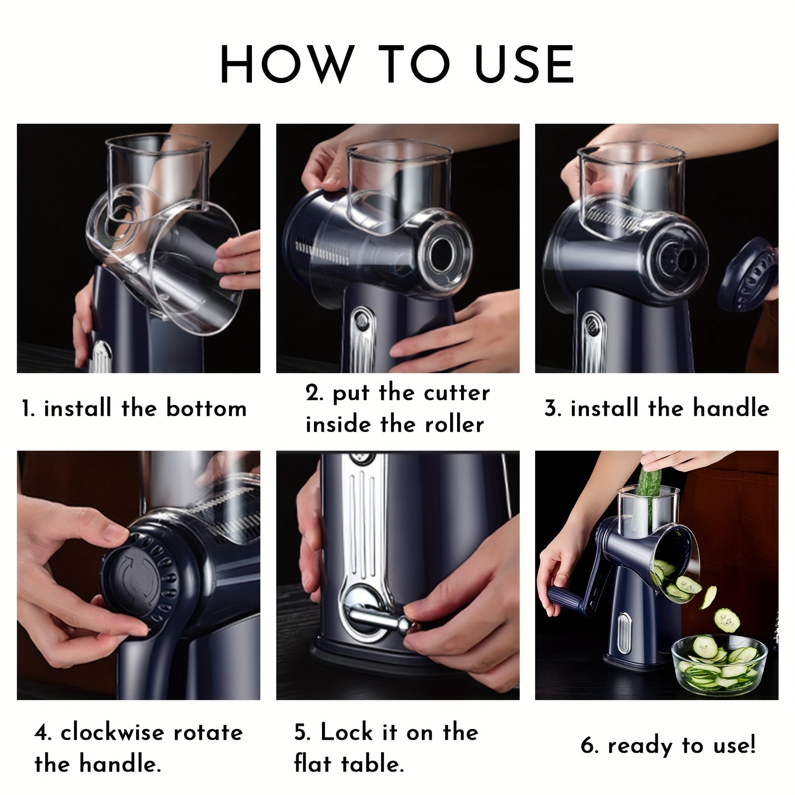 Stainless Steel Grater & Vegetable Slicer (5-in-1)