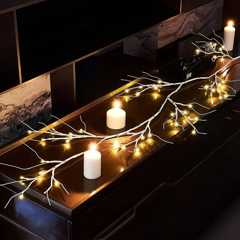 1-Pack Simulated Birch Branch Lights - 4.92ft, 45 Light Beads