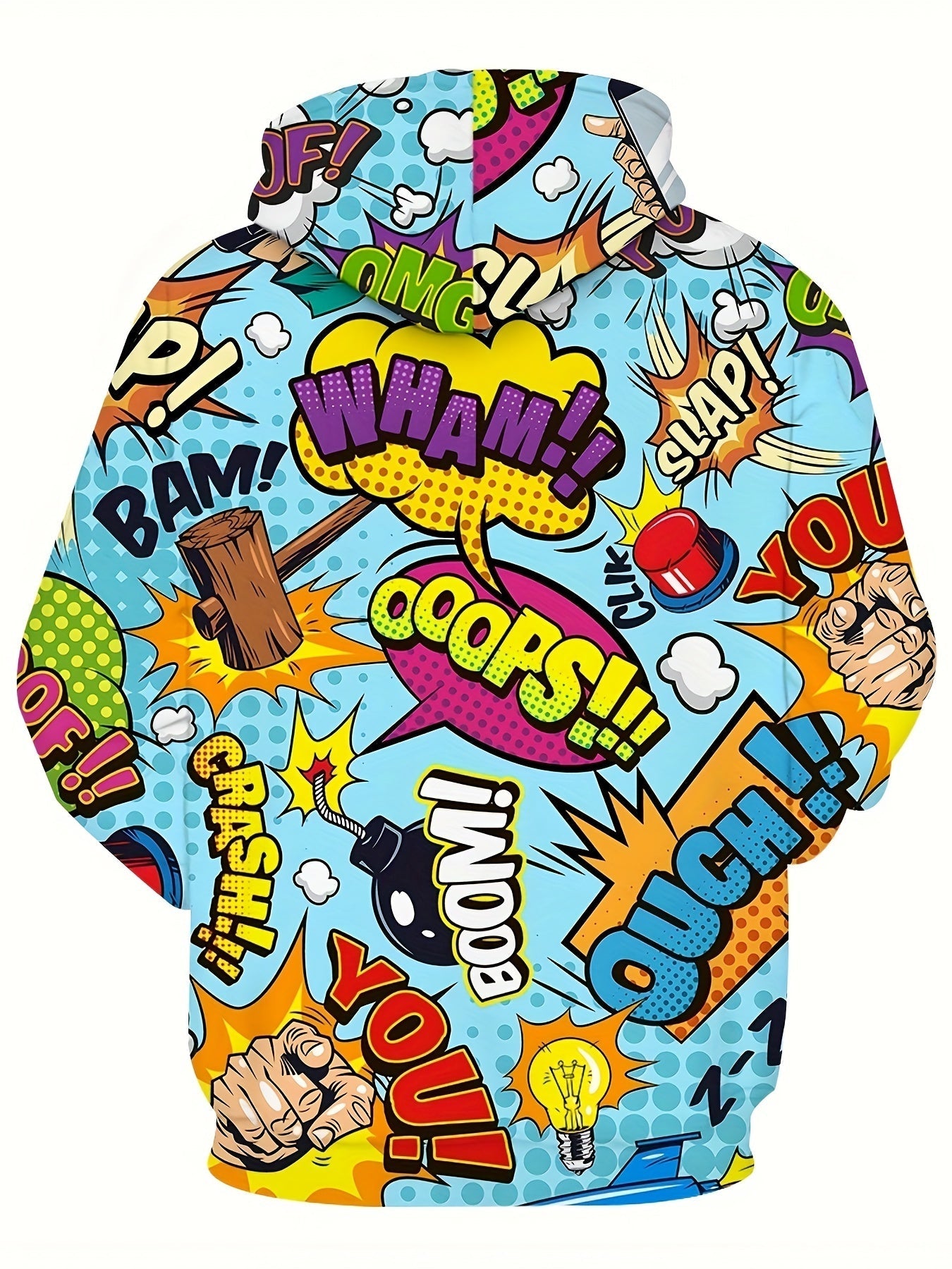 Casual Patterned Kangaroo Pocket Hoodie