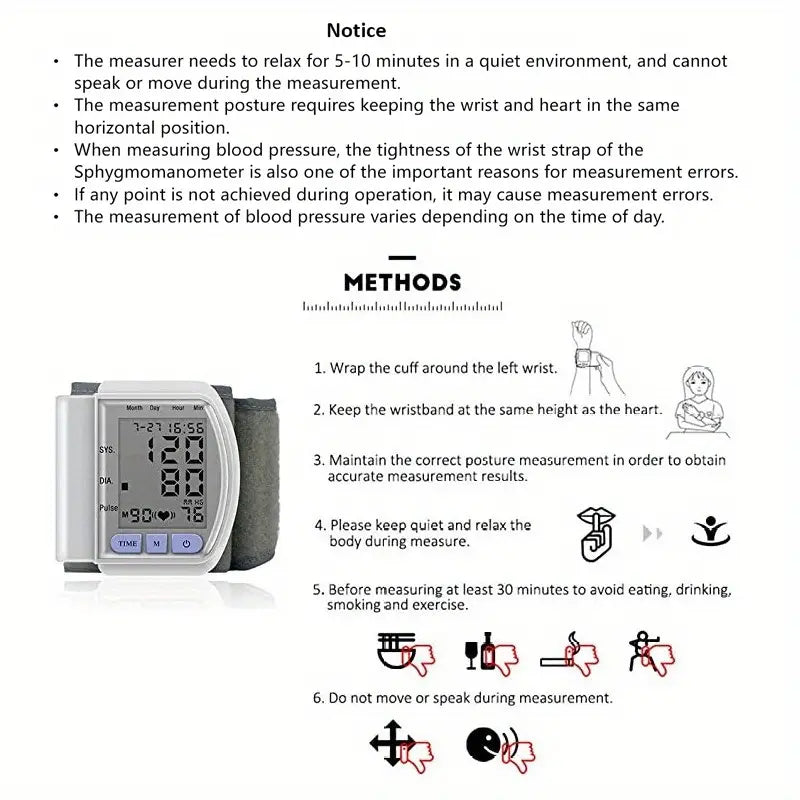 Precision and convenience meet in our wrist BP monitor