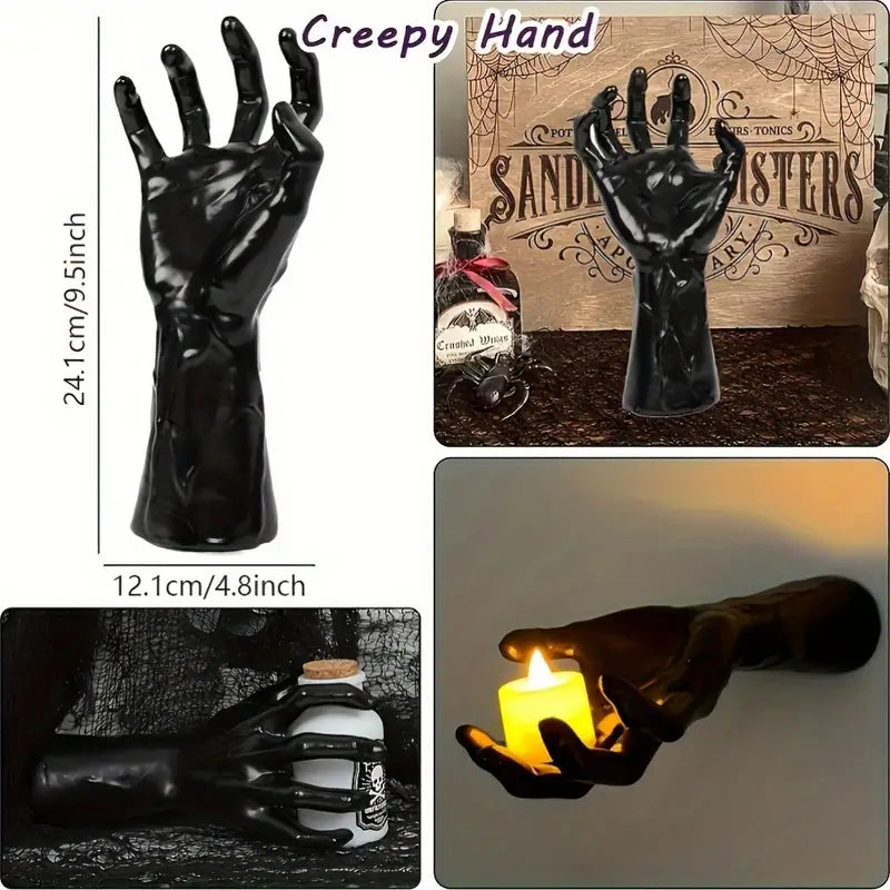 3-Pack Devil Hand Candle Holders with LED Tealights - Wall Decor