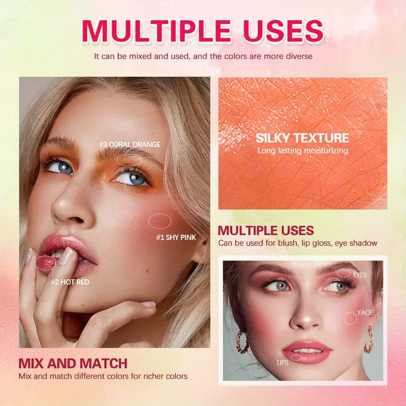 Hydrating Lip and Cheek Cream Stick - Your Natural Blush and Highlight Duo