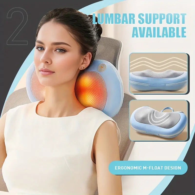 3D Massage Pillow with Heat Function (Blue)