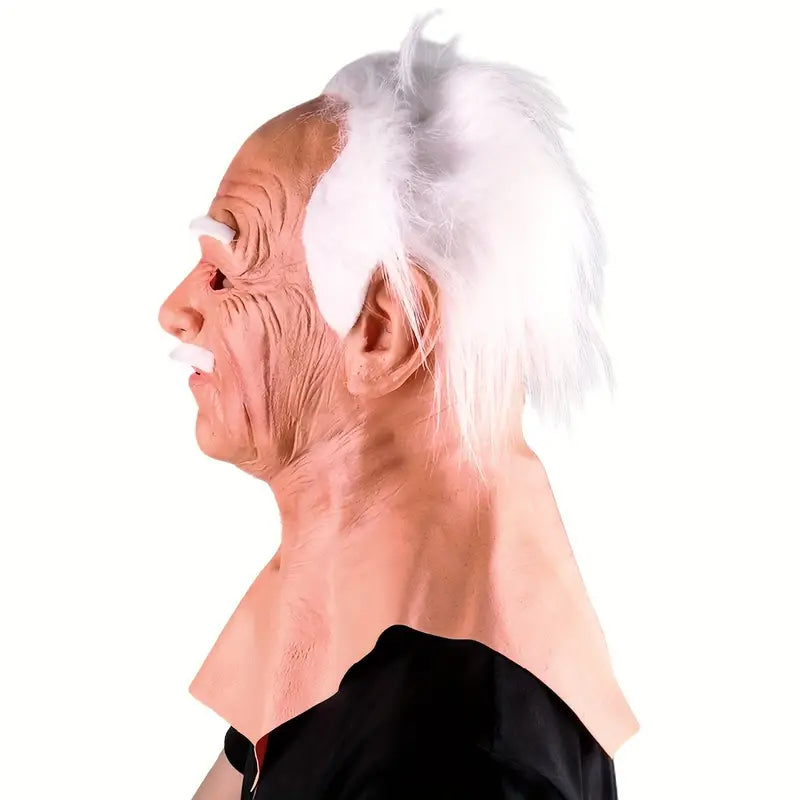 Latex Old Man Face Cover - Elder Headgear