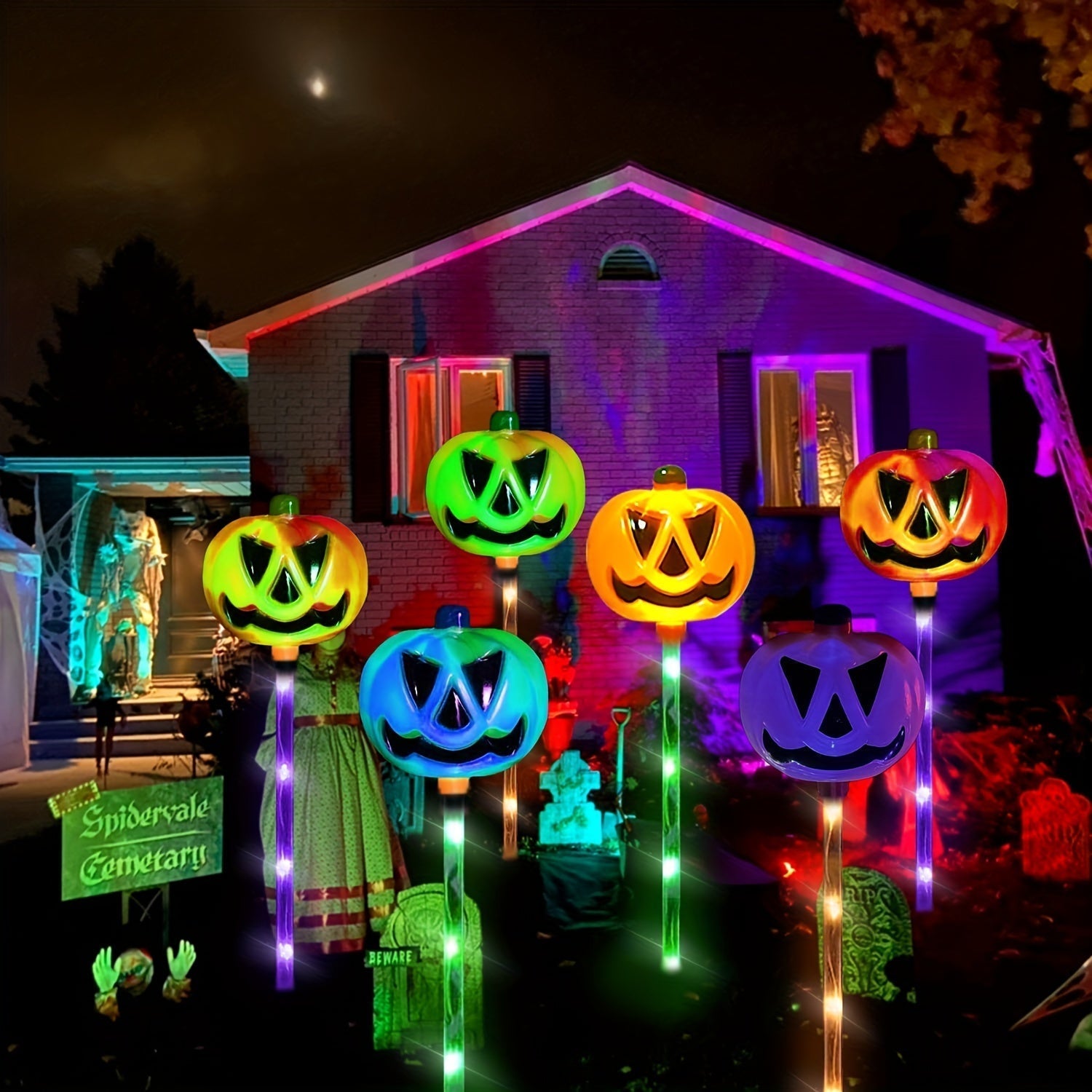Solar-Powered Halloween Pumpkin Lights