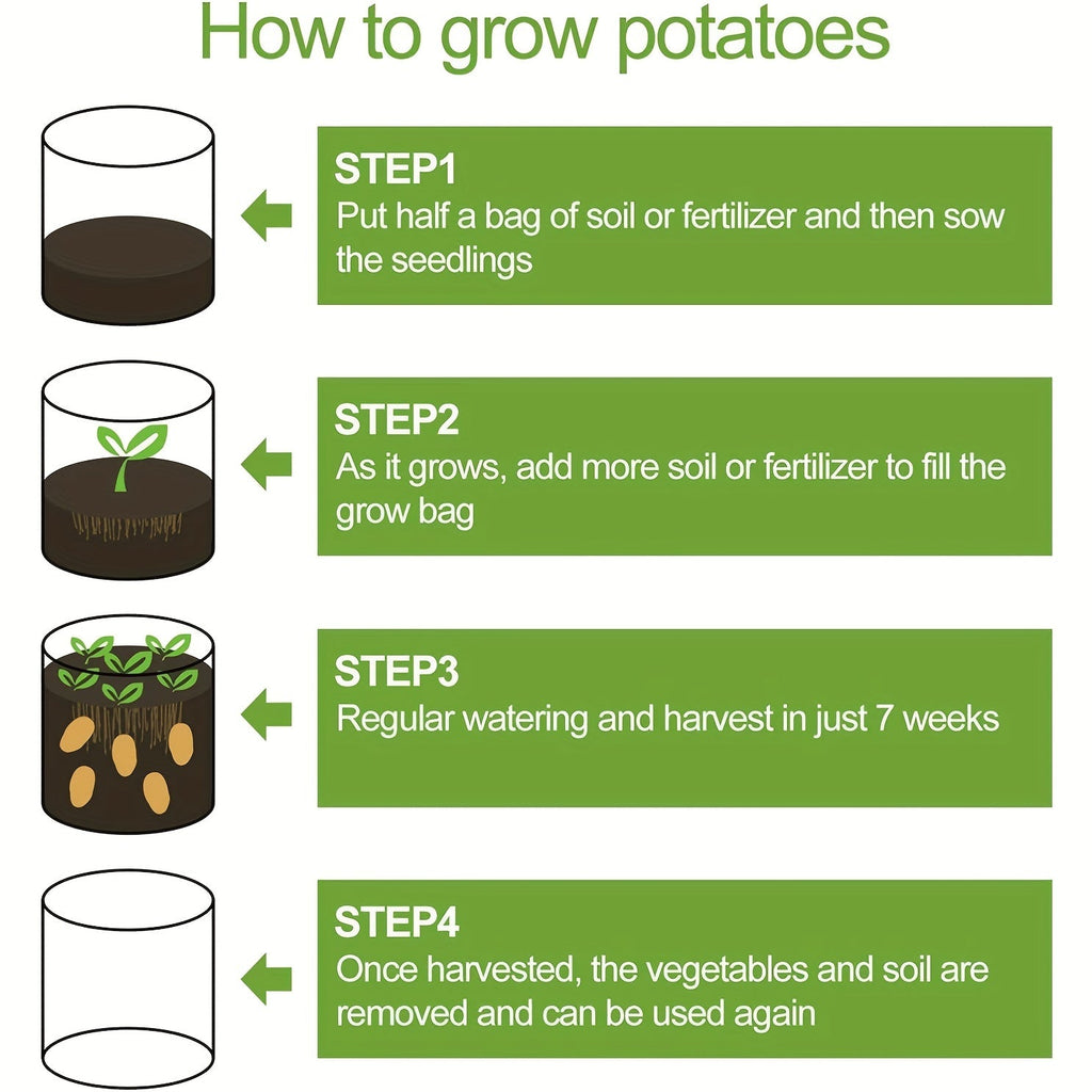 Large Potato Grow Bag with Handles Green
