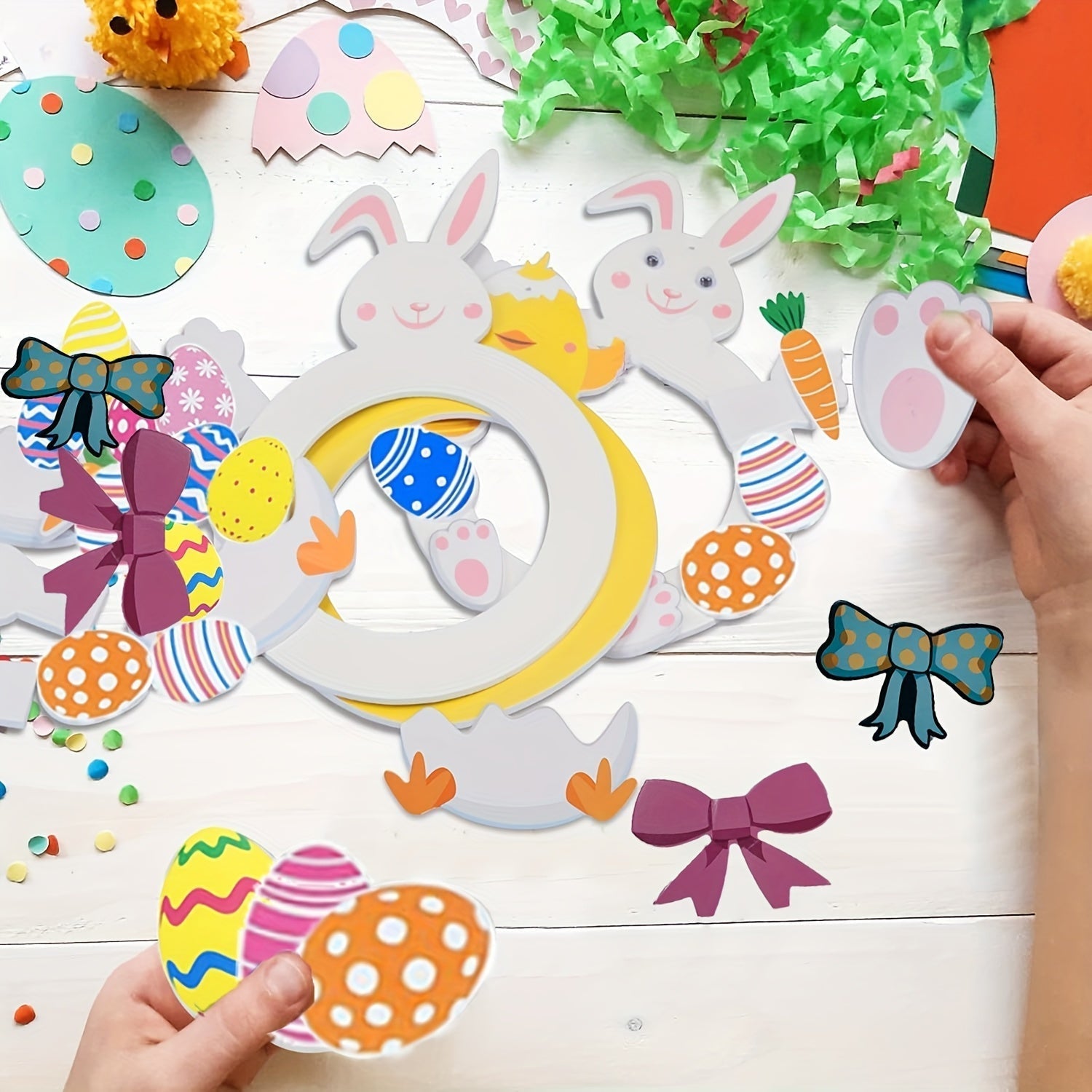 Easter Bunny & Chick Wreath Making Kit EVA Craft Set