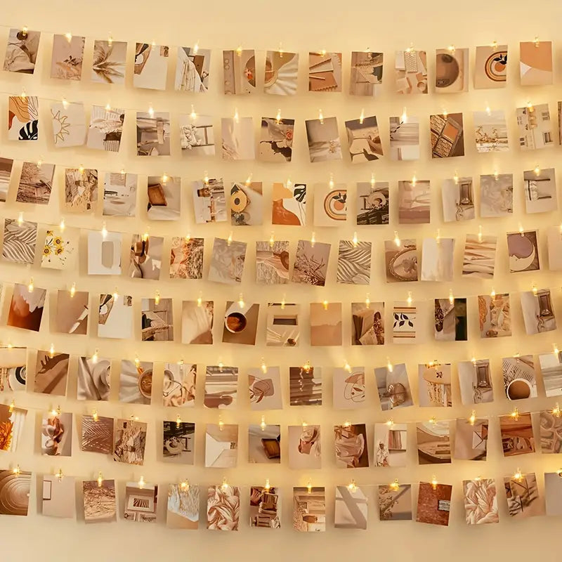 Photo Clips String Lights - Battery Operated String Lights with Clips(5M/16.40Ft)