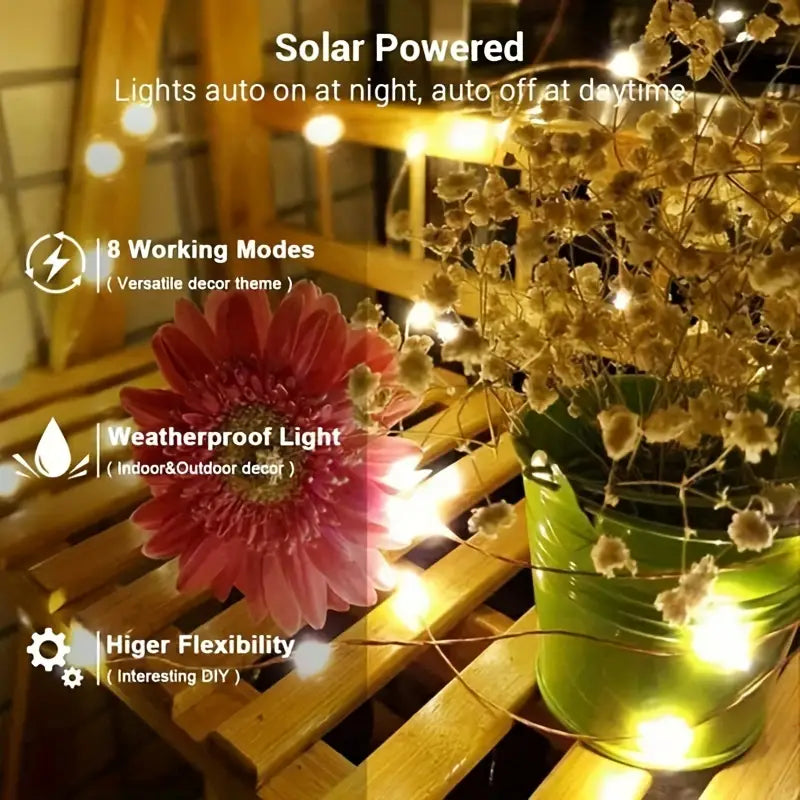 Create Magical Outdoor Ambiance with 33.53m 300LED Solar Fairy Lights | Waterproof Festoon Lamp