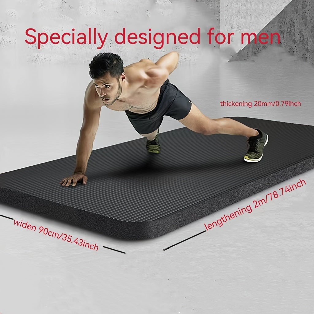 Extra-Large, Thick Non-Slip Yoga Mat High-Grip 20Mm Honeycomb Foam(Black)