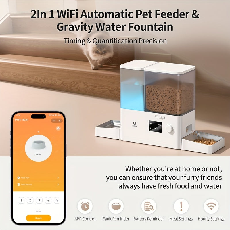 Smart Automatic Cat Feeder and Water Dispenser with App Control