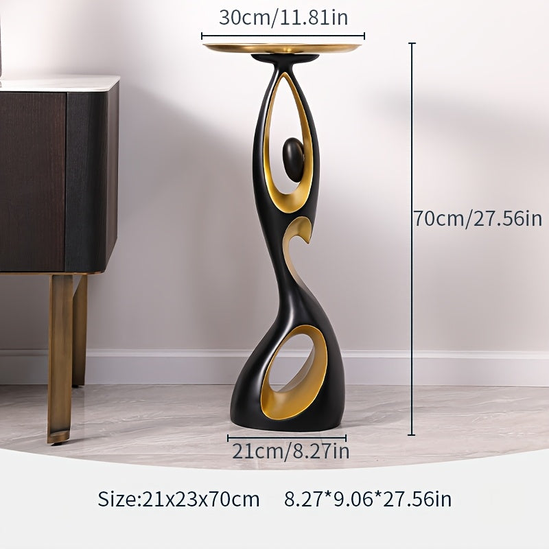 Resin Abstract Floor Sculpture with Tray