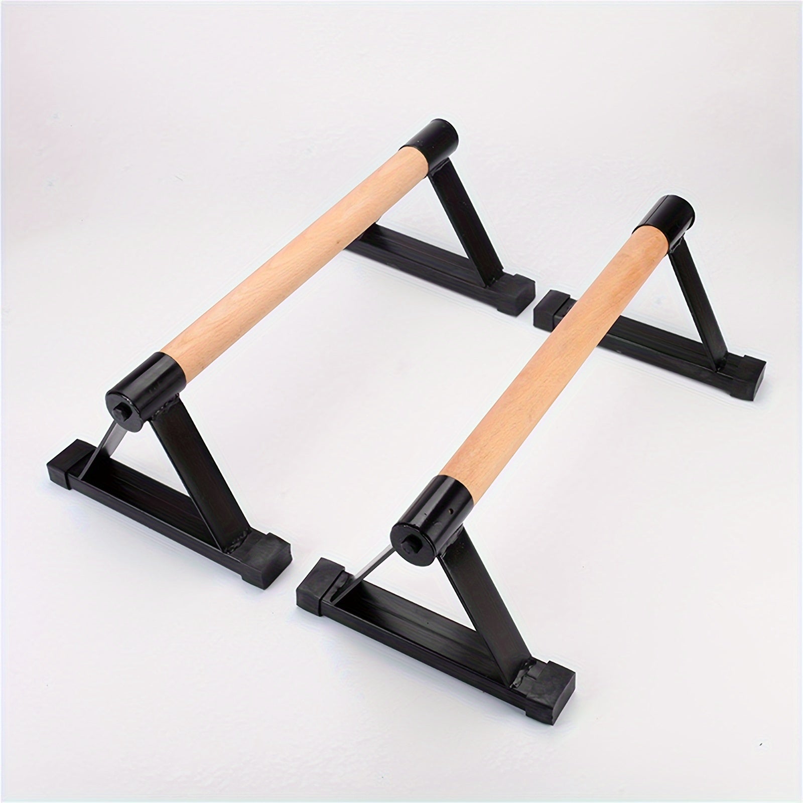 1 Pair Push-Up Parallettes Bars(Black Beech Wood)