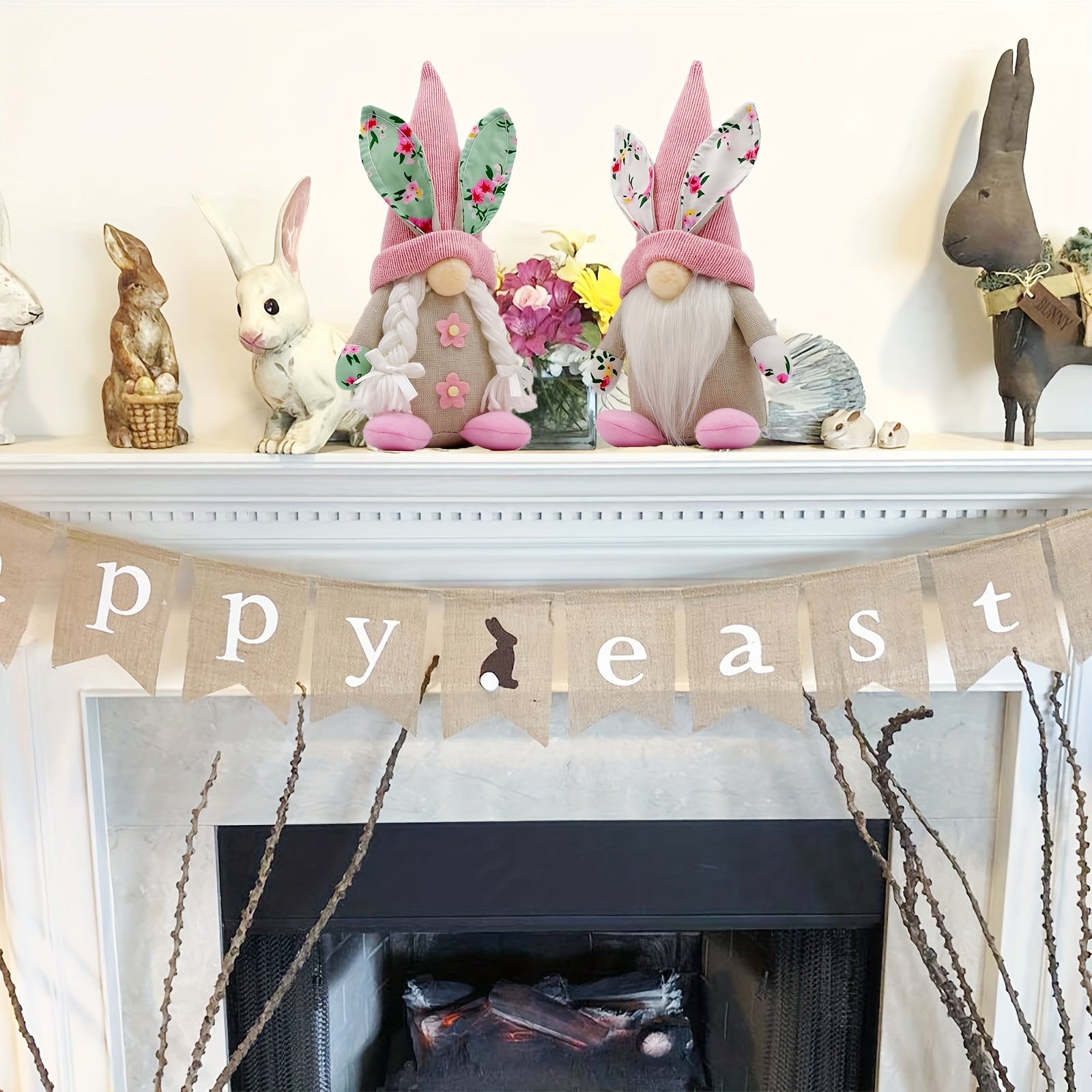 2pcs Classic Easter Gnome Decorations Polyester Figurines