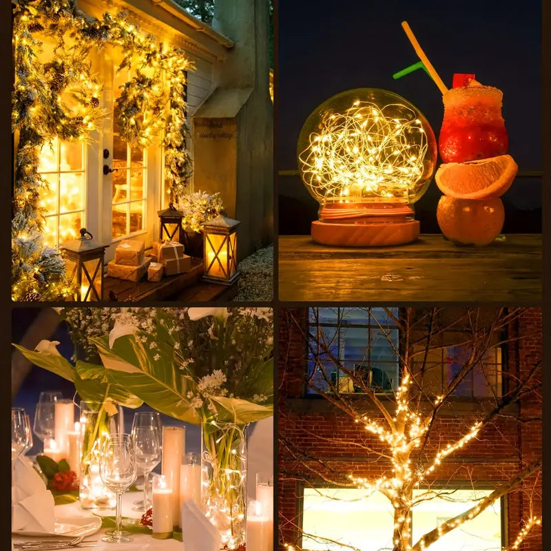 Radiant Nights: 4-Piece Waterproof Solar Light String Set for Outdoor Use