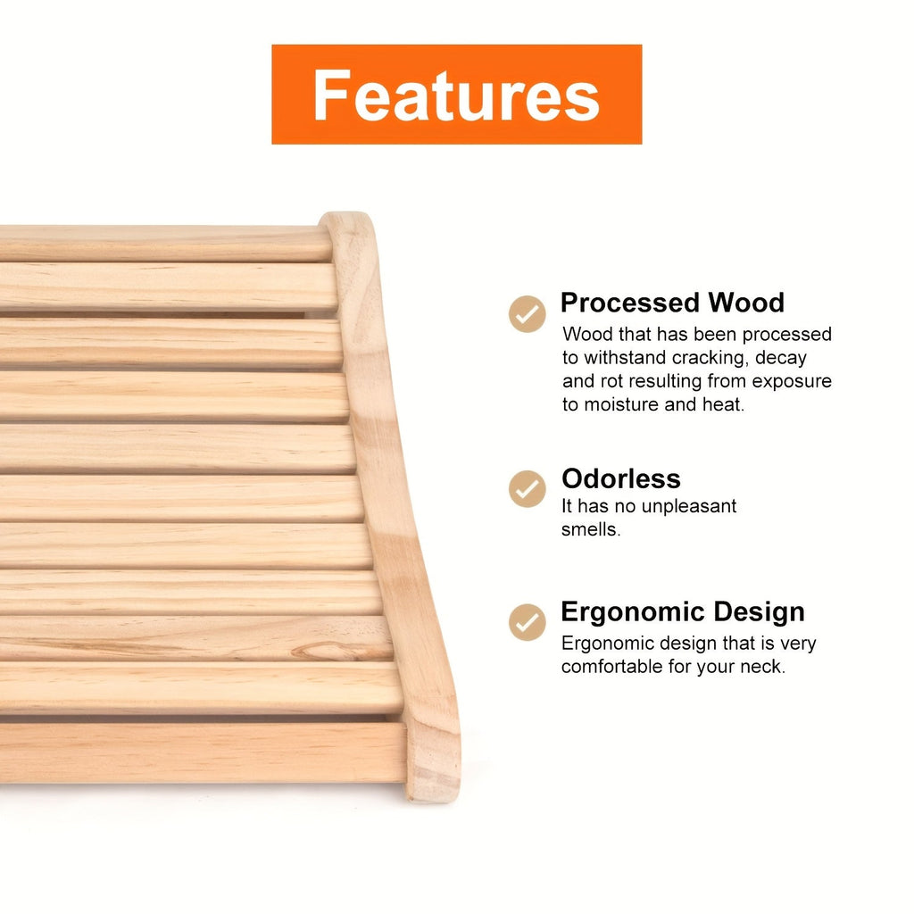 Pine Wood Sauna Headrest Ergonomic Spa Pillow Set