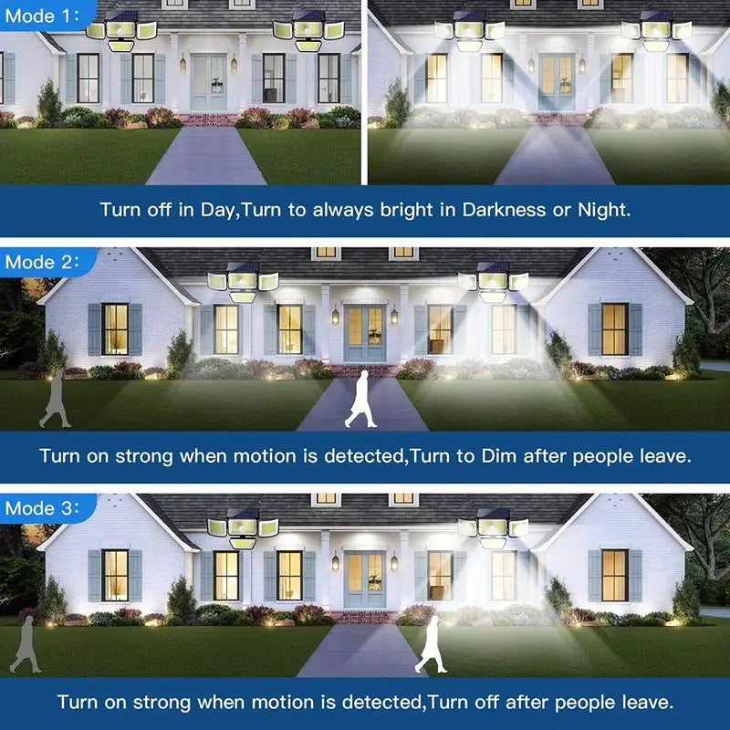 278LEDs Solar Outdoor Motion Sensor Security Flood Lights