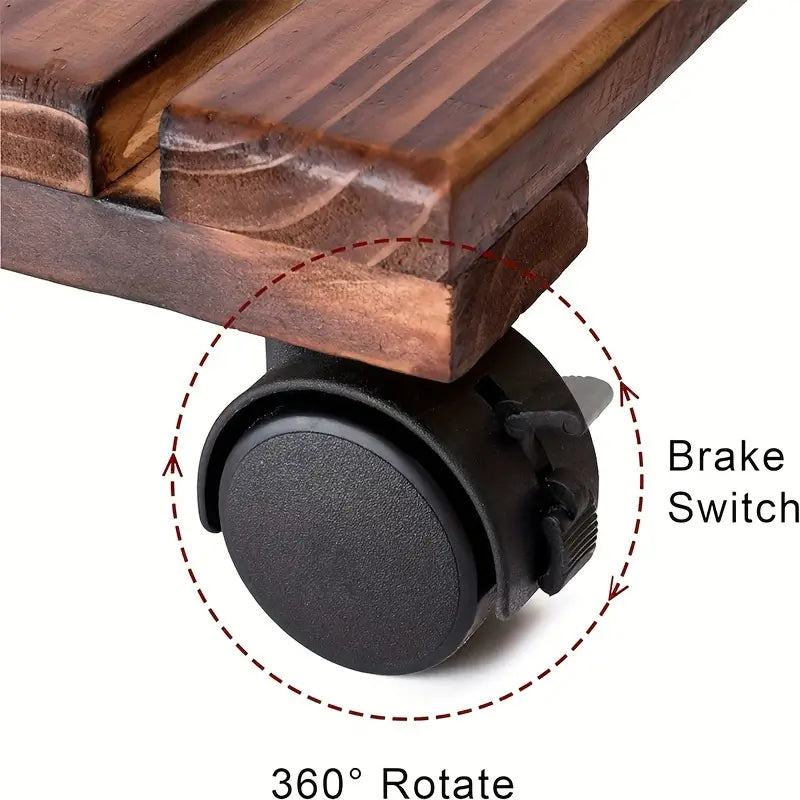 Lockable Patio Outdoor Roller Flower Pot 30.48 cm - Set of 2