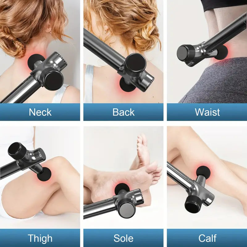 Extended Reach Pro Fascial Massage Gun - Telescopic Handle(Gray)