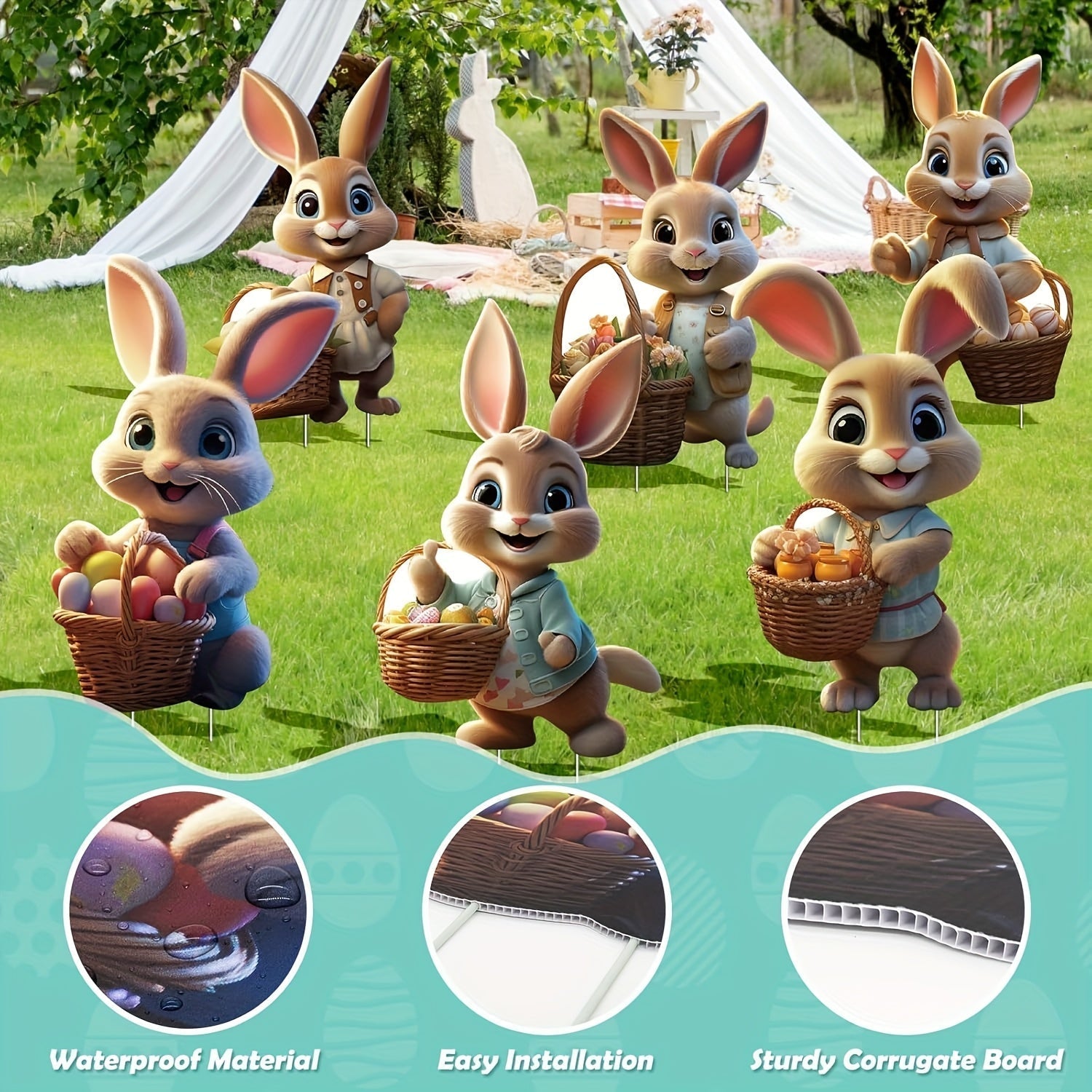 Easter Bunny Garden Decoration Set (6pcs)