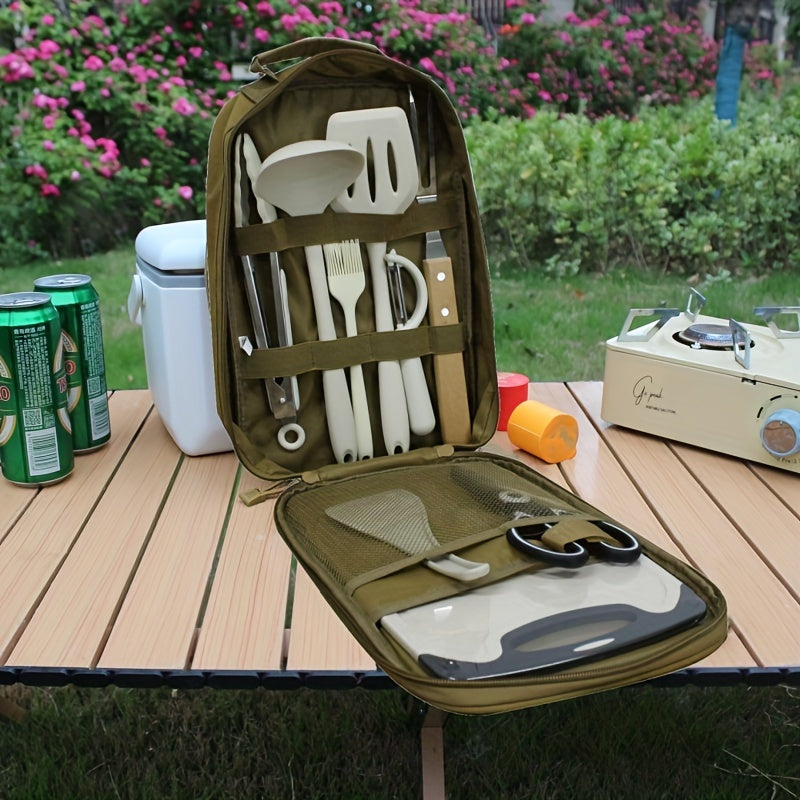 Camping Cookware Set with Silicone Bag (10-Piece)