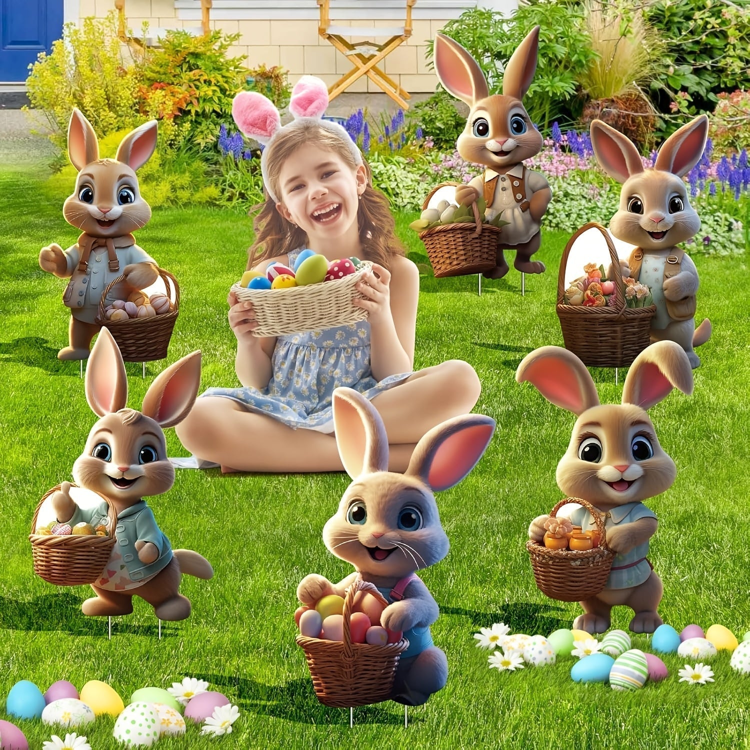 Easter Bunny Garden Decoration Set (6pcs)