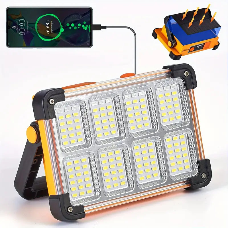 Degruand Rechargeable LED Solar Work Light - Portable Ultra Bright Floodlight
