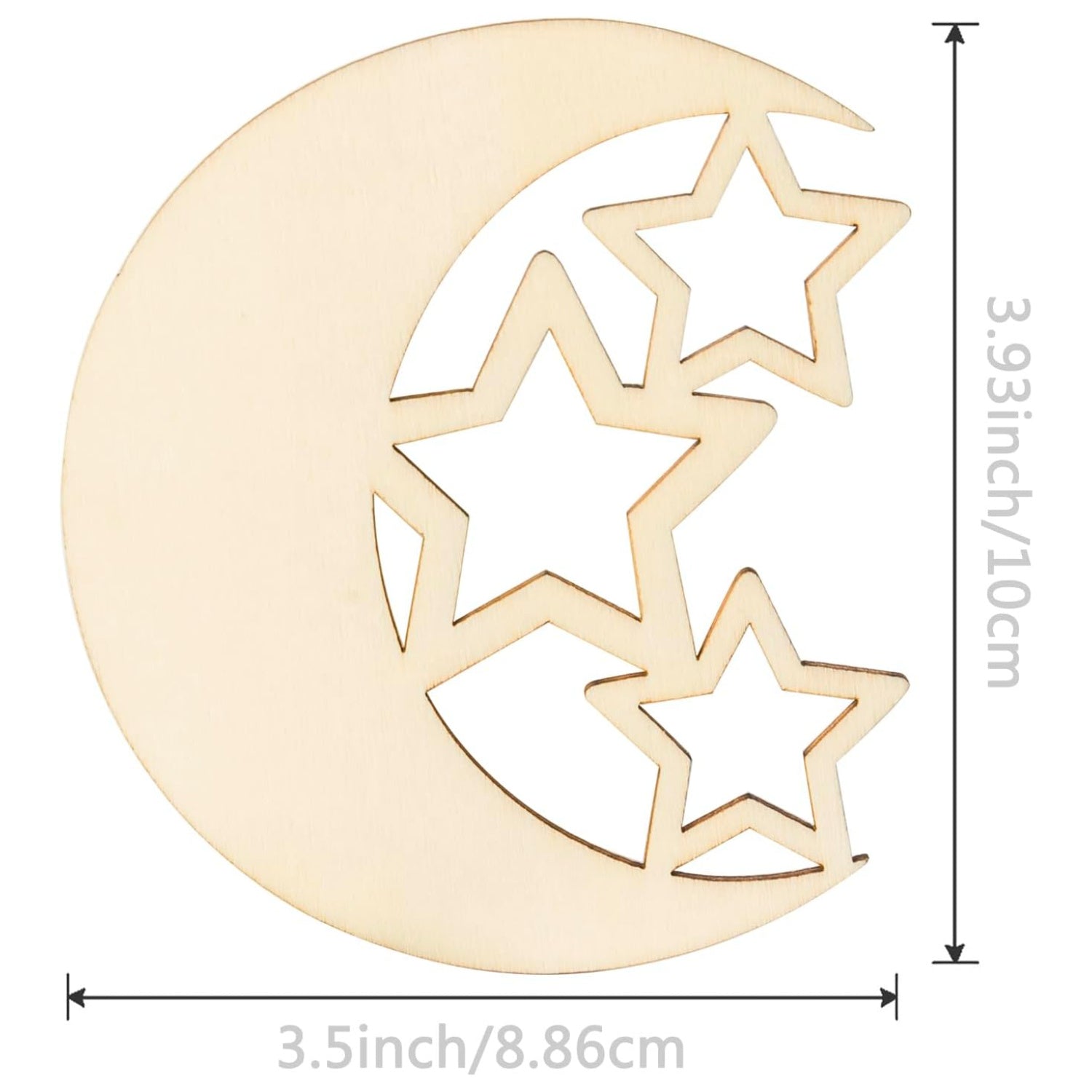 30pcs Wooden Moon Star DIY Craft Decorations