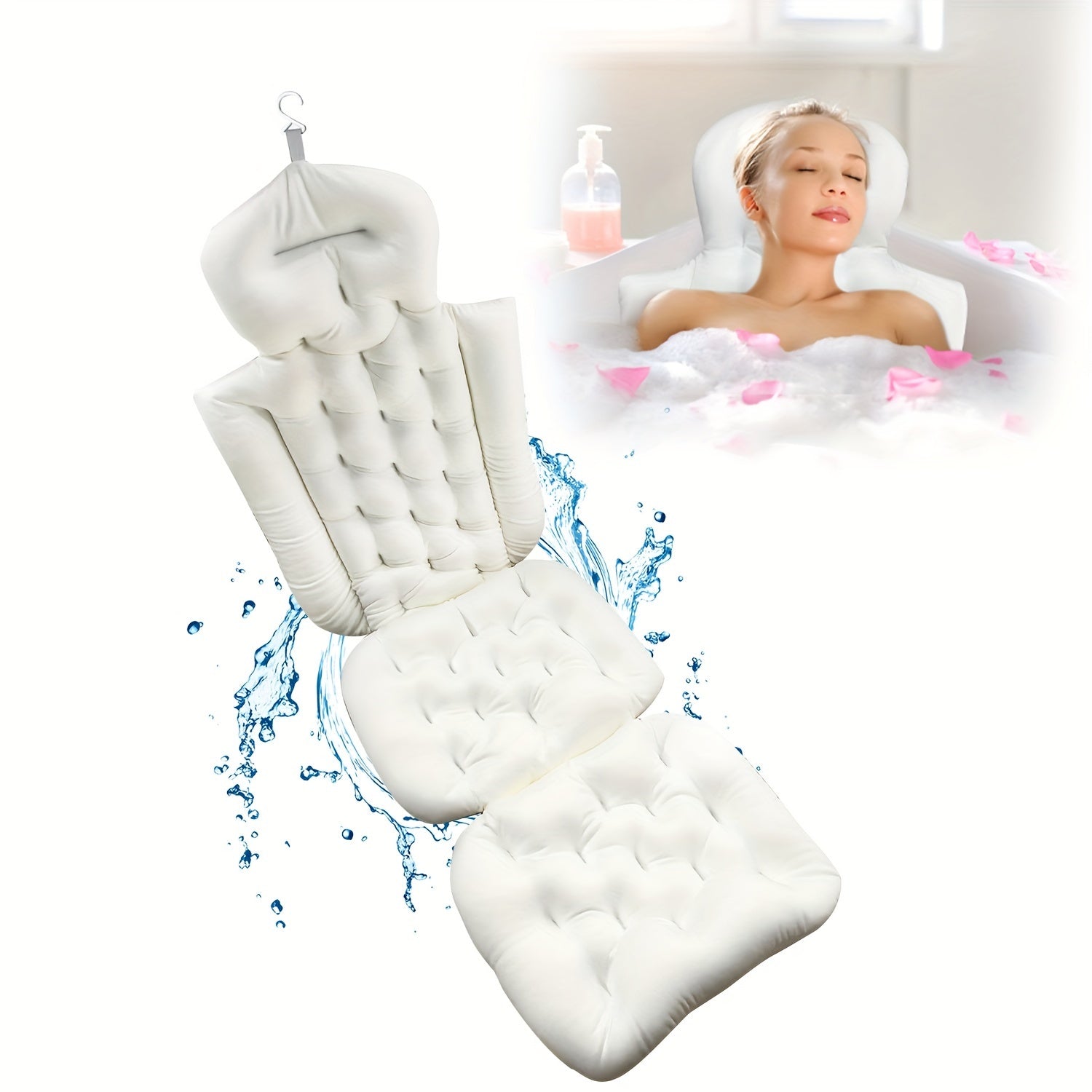Bath Pillow Mat Neck Back Support