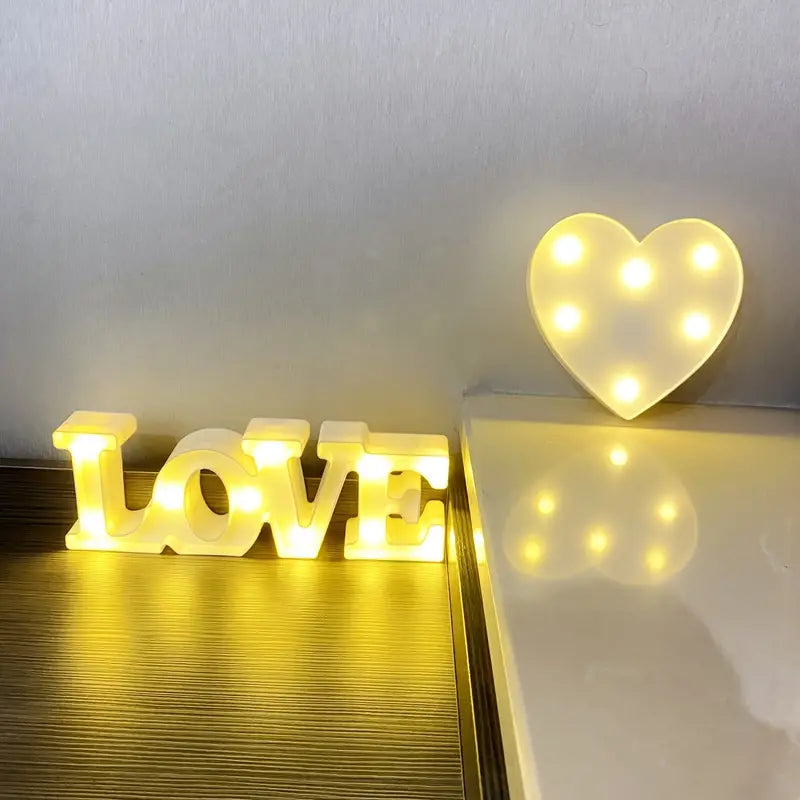 "Love Shape LED Decorative Light | Battery-Operated(Pure Heart White Love)