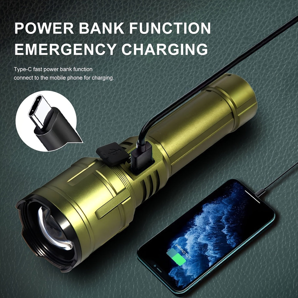 Flashlight Rechargeable with Fresnel Lens