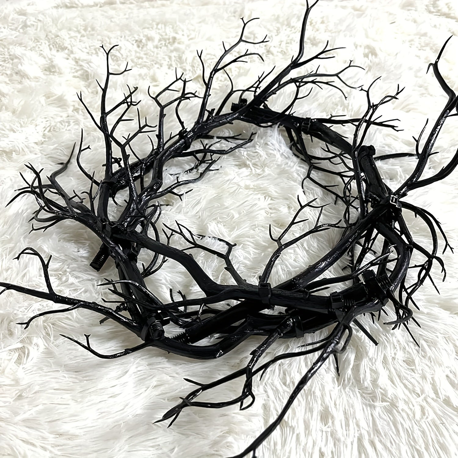 Halloween Wreath with Pre-Lit Black Art Deco