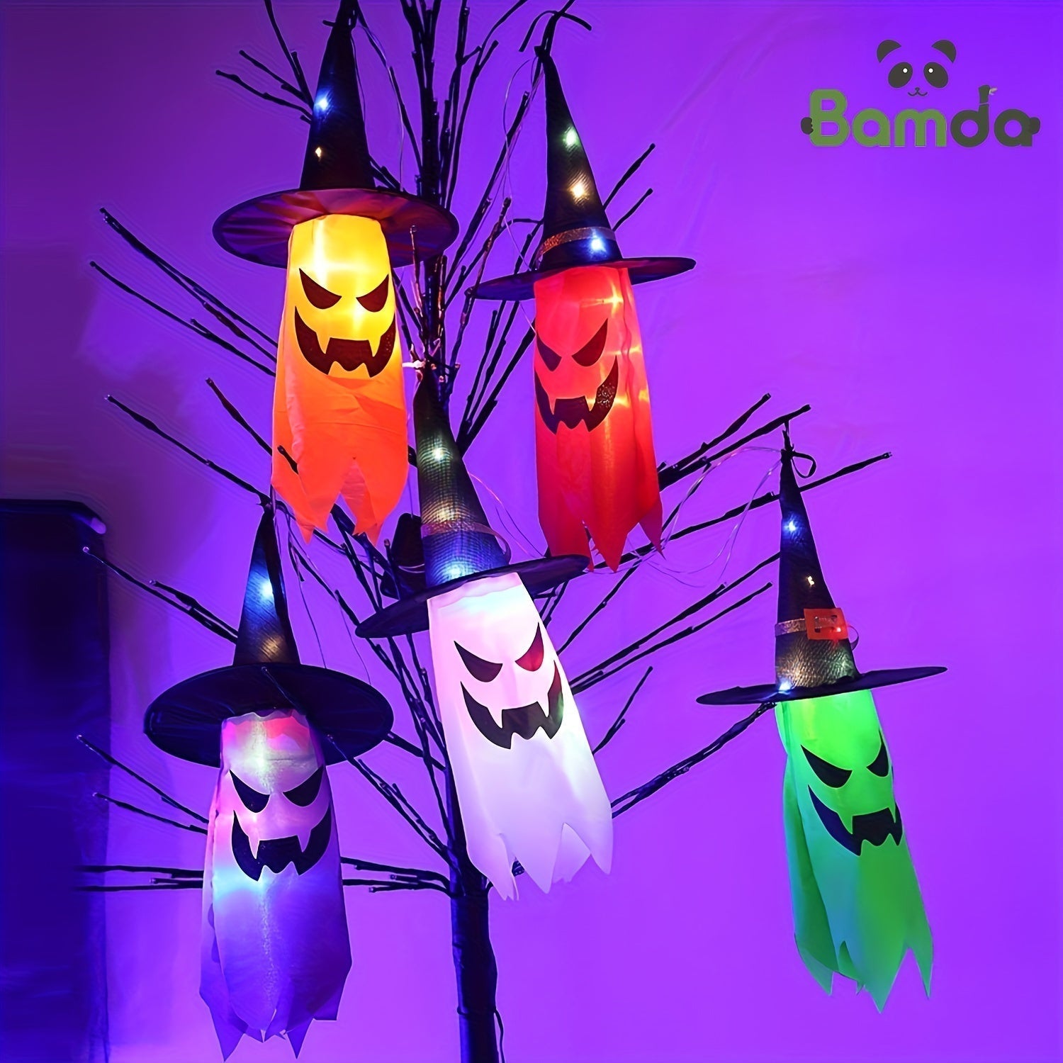 Halloween Ghost Witch Hat Lights 5-Pack LED