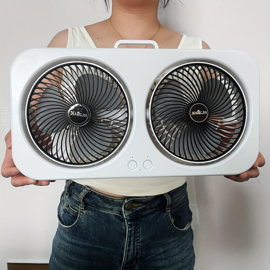 Dual Head Portable USB Table Fan