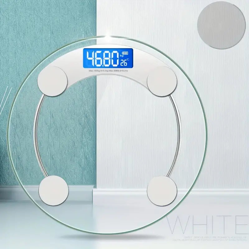 1pc Smart Digital Bathroom Scale with LCD Display, 180kg Capacity - White
