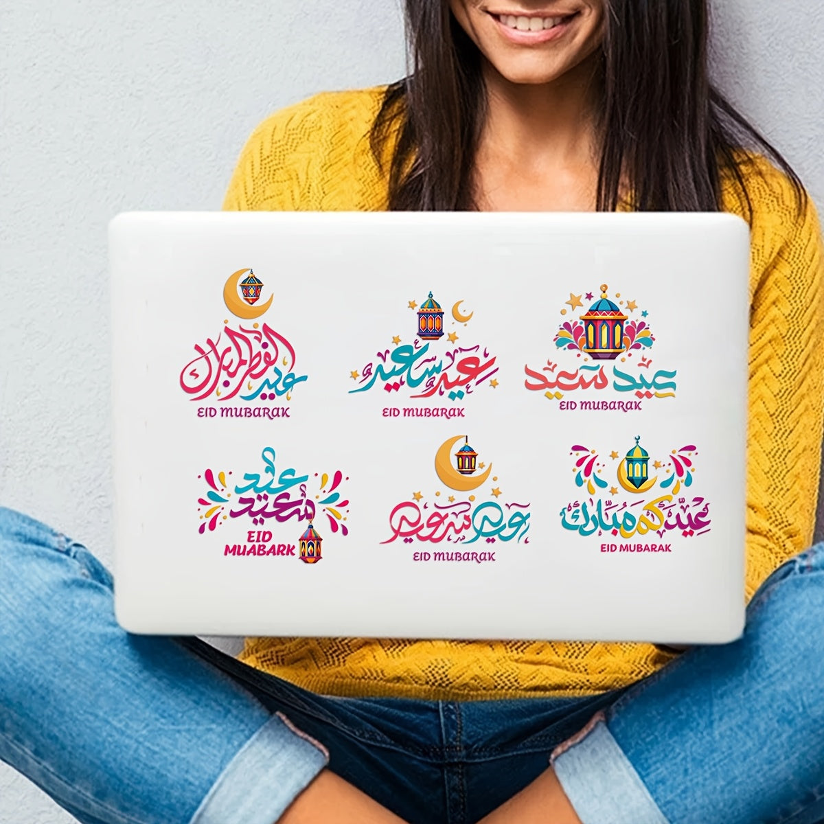 6-Pack Eid Mubarak UV Transfer Stickers