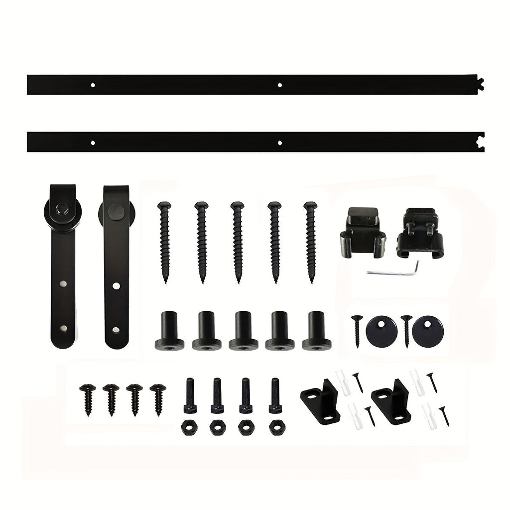 Sliding Barn Door Hardware Kit Black Metal Rail