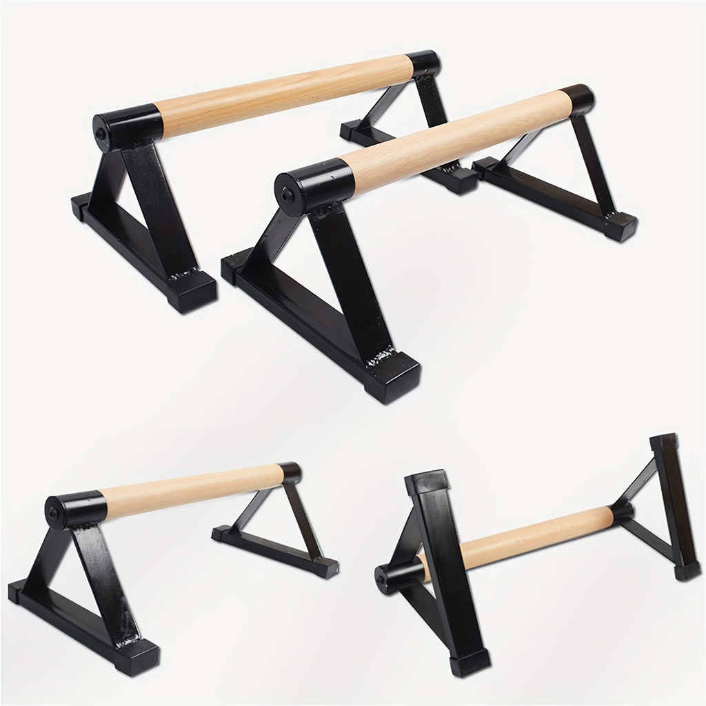 1 Pair Push-Up Parallettes Bars(Black Beech Wood)