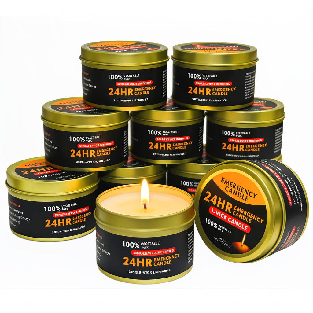 Emergency Candle – 24H Smokeless Soy Wax Windproof Camping Candle