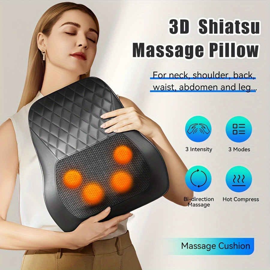 Heated Neck & Back Massager Pillow
